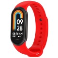 For Xiaomi Mi Band 8 Solid Color Stainless Steel Plug Replacement Watch Band(Red)