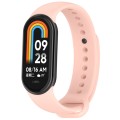 For Xiaomi Mi Band 8 Solid Color Stainless Steel Plug Replacement Watch Band (Light Pink)