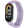 For Xiaomi Mi Band 8 Solid Color Stainless Steel Plug Replacement Watch Band (Purple)
