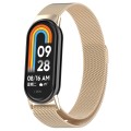 For Xiaomi Mi Band 8 Milanese Metal Watch Band(Champagne Color)