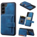 For Samsung Galaxy S24 5G Skin Feel Dream RFID Anti-theft PU Card Bag Phone Case(Peacock Blue)