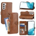 For Samsung Galaxy S23 5G Oil Skin Zipper Wallet Leather Phone Case(Brown)