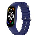 For Xiaomi Mi Band 7 / 6 / 5 / 4 / 3 Solid Color Marine Silicone Breathable Watch Band(Blue)