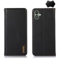 For Samsung Galaxy F14 5G KHAZNEH Nappa Top Layer Cowhide Leather Phone Case(Black)