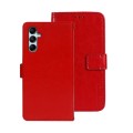 For Samsung Galaxy M14 5G idewei Crazy Horse Texture Leather Phone Case with Holder(Red)