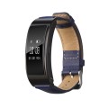 For Huawei Band 7 Glossy Leather Watch Band(Navy Blue)