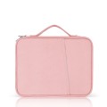 For 9.7-11 inch Laptop Portable Cloth Texture Leather Bag(Pink)