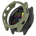 For Garmin Forerunner 265S Armor Hollow Watch Protective Case(Jungle Green)