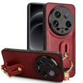 For Xiaomi 14 Ultra Wristband Leather Back Phone Case(Red)