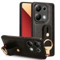 For Xiaomi Redmi Note 13 Pro 4G Wristband Leather Back Phone Case(Black)