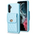 For Samsung Galaxy A34 5G Vertical Wallet Rhombic Leather Phone Case(Blue)