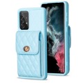 For Samsung Galaxy A52 4G / 5G Vertical Wallet Rhombic Leather Phone Case(Blue)