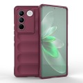 For vivo S16e 5G Magic Shield TPU + Flannel Phone Case(Wine Red)