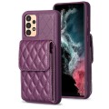 For Samsung Galaxy A13 4G Vertical Wallet Rhombic Leather Phone Case(Dark Purple)