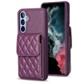 For Samsung Galaxy A54 5G Vertical Wallet Rhombic Leather Phone Case(Dark Purple)