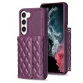 For Samsung Galaxy S23+ 5G Horizontal Wallet Rhombic Leather Phone Case(Dark Purple)