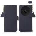 For Xiaomi Redmi A3 Side-Magnetic TJ Genuine Leather RFID Phone Case(Blue)