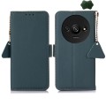 For Xiaomi Redmi A3 Side-Magnetic TJ Genuine Leather RFID Phone Case(Green)
