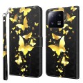 For Xiaomi 13T Pro 3D Painting Pattern Leather Phone Case(Gold Butterfly)