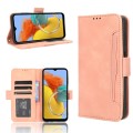For Samsung Galaxy M14 5G Skin Feel Calf Texture Card Slots Leather Phone Case(Pink)