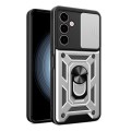 For Samsung Galaxy A24 4G Sliding Camera Cover Design TPU+PC Phone Case(Silver)