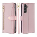 For Samsung Galaxy A54 5G Sheep Texture Cross-body Zipper Wallet Leather Phone Case(Pink)
