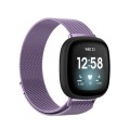 For Fitbit Versa 4 / 3 Milanese Magnetic Metal Weave Watchband, Small Size(Light Purple)