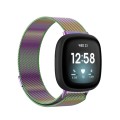 For Fitbit Versa 4 / 3 Milanese Magnetic Metal Weave Watchband, Small Size(Colorful)