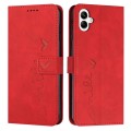 For Samsung Galaxy M14 5G / F14 5G Skin Feel Heart Pattern Leather Phone Case(Red)