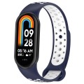 For Xiaomi Mi Band 8 Sports Two Color Silicone Watch Band(Midnight Blue White)