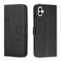 For Samsung Galaxy M14 5G / F14 5G Stitching Calf Texture Buckle Leather Phone Case(Black)