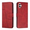 For Samsung Galaxy M14 5G / F14 5G Stitching Calf Texture Buckle Leather Phone Case(Red)