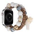 Beads Elephant Pendant Watch Band For Apple Watch SE 2023 44mm(White)