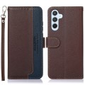 For Samsung Galaxy S23 FE 5G KHAZNEH Litchi Texture Leather RFID Phone Case(Brown)