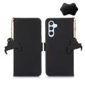 For Samsung Galaxy S24+ 5G Genuine Leather Magnetic RFID Leather Phone Case(Black)