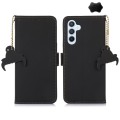 For Samsung Galaxy A35 5G Genuine Leather Magnetic RFID Leather Phone Case(Black)