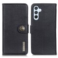 For Samsung Galaxy M34 5G KHAZNEH Cowhide Texture Horizontal Flip Leather Phone Case(Black)