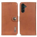 For Samsung Galaxy A55 5G KHAZNEH Cowhide Texture Horizontal Flip Leather Phone Case(Brown)
