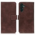 For Samsung Galaxy A55 5G Magnetic Crocodile Texture Leather Phone Case(Brown)