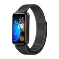 For Huawei Band 8 16mm Woven Nylon Loop Watch Band(Black)