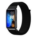 For Huawei Band 8 16mm Woven Nylon Loop Watch Band(Dark Black)