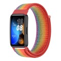 For Huawei Band 8 16mm Woven Nylon Loop Watch Band(Rainbow Color)