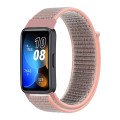 For Huawei Band 8 16mm Woven Nylon Loop Watch Band(Pinkish Color)