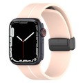 Two Color Folding Buckle Silicone Watch Band For Apple Watch Ultra 49mm(Pink+White)