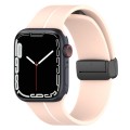 Two Color Folding Buckle Silicone Watch Band For Apple Watch SE 44mm(Pink+White)