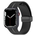 Two Color Folding Buckle Silicone Watch Band For Apple Watch 2 38mm(Black+Grey)