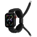 Stretch Plain Silicone Bean Watch Band For Apple Watch 8 41mm(Black)