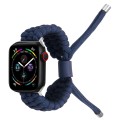 Stretch Plain Silicone Bean Watch Band For Apple Watch 6 44mm(Navy Blue)