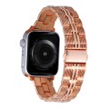 3-Beads Stripe Metal Watch Band For Apple Watch 8 41mm(Rose Gold)