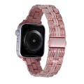 3-Beads Stripe Metal Watch Band For Apple Watch 8 45mm(Rose Pink)